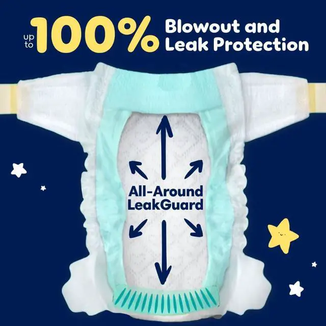Alt view image 5 of 7 - ZZZ Overnight Diapers, Size 7 (41+ lbs), 36 Count, Nighttime Protection Disposable Baby Diaper, Night Time Leak and Skin Protection