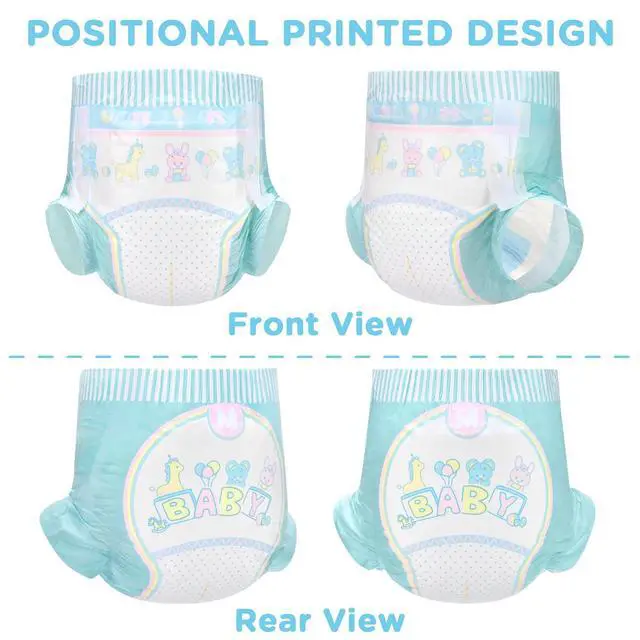Alt view image 2 of 7 - Adjustable Hook-and-Loop Fastener Closure Adult Printed Cloth Back Diaper 10 Pieces - Baby Parade (Medium 28"-38")