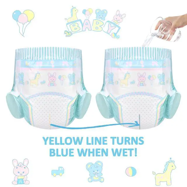 Alt view image 3 of 7 - Adjustable Hook-and-Loop Fastener Closure Adult Printed Cloth Back Diaper 10 Pieces - Baby Parade (Medium 28"-38")