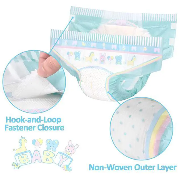 Alt view image 4 of 7 - Adjustable Hook-and-Loop Fastener Closure Adult Printed Cloth Back Diaper 10 Pieces - Baby Parade (Medium 28"-38")