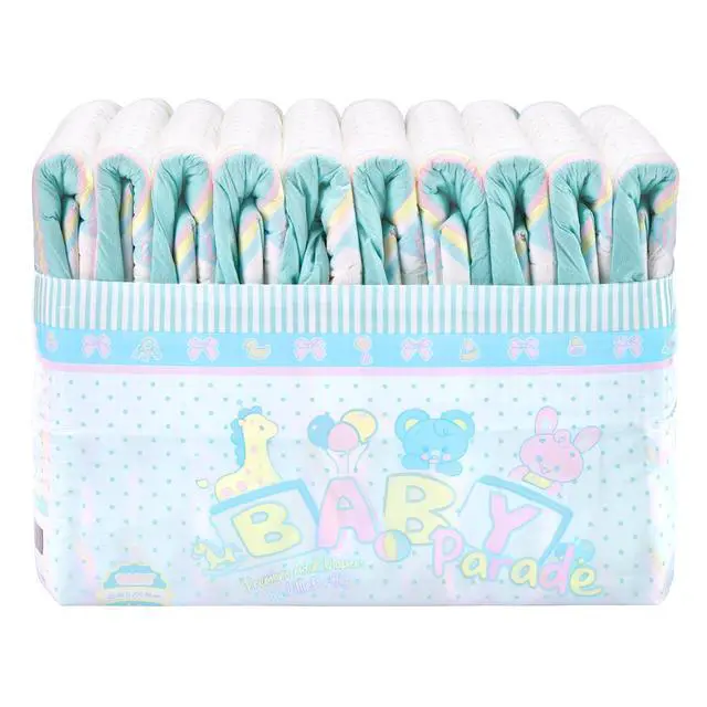 Alt view image 6 of 7 - Adjustable Hook-and-Loop Fastener Closure Adult Printed Cloth Back Diaper 10 Pieces - Baby Parade (Medium 28"-38")