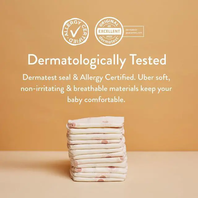 Alt view image 4 of 7 - Baby Diapers, Size 1 XS (4-9 lb) - 1 Bag of 32 - Non Toxic, Eco-Friendly, High Absorbency, Overnight Use, Ultra Slim & Soft - Made in Denmark