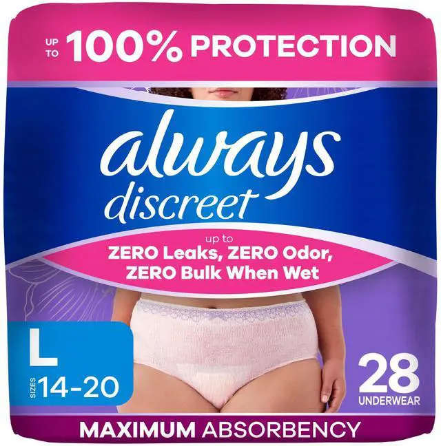 Main image of Adult Diapers for Women, Incontinence Underwear, Postpartum Essentials, Disposable Briefs, Max Absorbency, Bladder Leak Protection, Large, 28ct