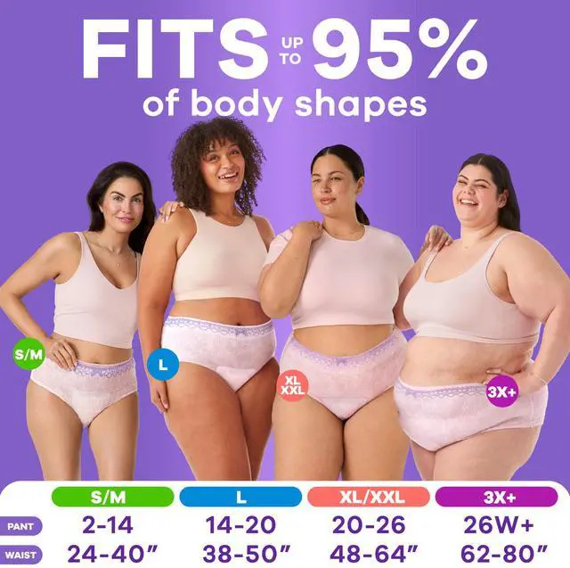 Alt view image 6 of 7 - Adult Diapers for Women, Incontinence Underwear, Postpartum Essentials, Disposable Briefs, Max Absorbency, Bladder Leak Protection, Large, 28ct