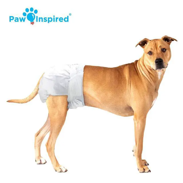 Alt view image 4 of 5 - 32ct Disposable Dog Diapers | Female Dog Diapers Ultra Protection | Diapers for Dogs in Heat, Excitable Urination, or Incontinence (Medium Plus)