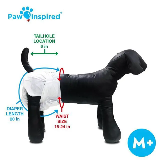 Alt view image 5 of 5 - 32ct Disposable Dog Diapers | Female Dog Diapers Ultra Protection | Diapers for Dogs in Heat, Excitable Urination, or Incontinence (Medium Plus)