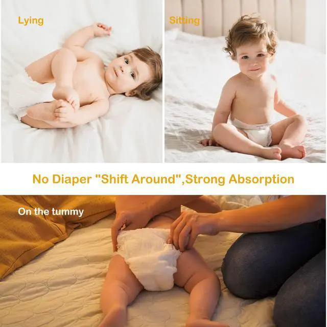 Alt view image 7 of 7 - Diapers Portable Pack Size 4(22~37lb), 56 Count Babycozy Bouncy Soft Diapers Disposable Hypoallergenic Diapers to Protect Sensitive Baby Skin