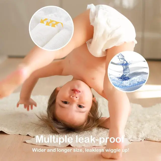 Alt view image 4 of 7 - Diapers Portable Pack Size 4(22~37lb), 56 Count Babycozy Bouncy Soft Diapers Disposable Hypoallergenic Diapers to Protect Sensitive Baby Skin