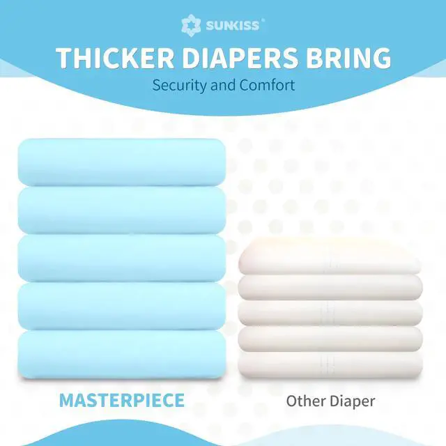 Alt view image 5 of 7 - Masterpiece Adult Diapers with Tabs, Unisex Disposable Incontinence Briefs for Women and Men, Odor Control, Blue, L/XL, 10 Count