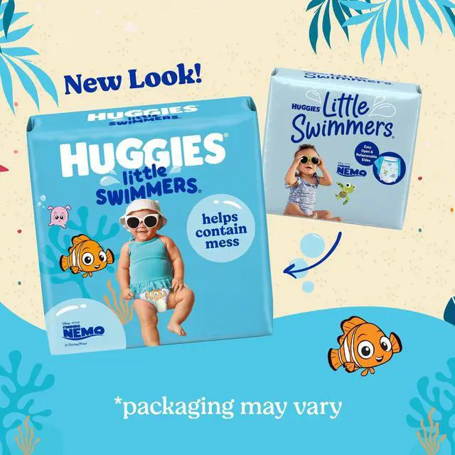 Alt view image 3 of 7 - Little Swimmers Disposable Swim Diapers, Size 5-6 (32+ lbs), 34 Ct (2 Packs of 17), Packaging May Vary