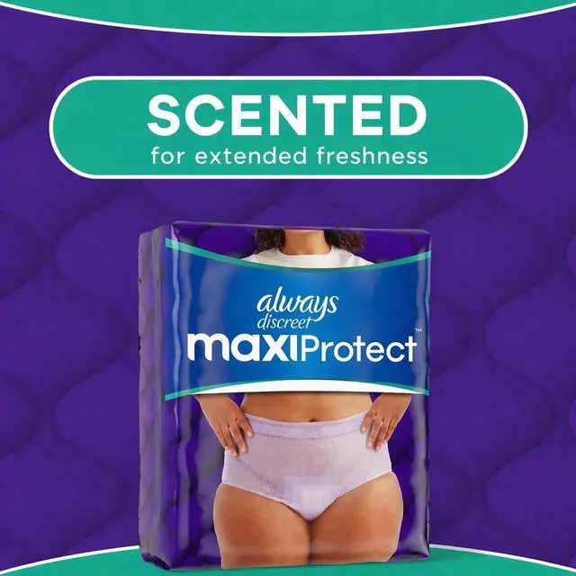 Alt view image 3 of 7 - MaxiProtect Adult Diapers for Women, Incontinence Underwear, Scented, Postpartum Essentials, Bladder Leak Protection, Disposable Briefs, Maximum Plus Absorbency, Size S/M, 68 Count