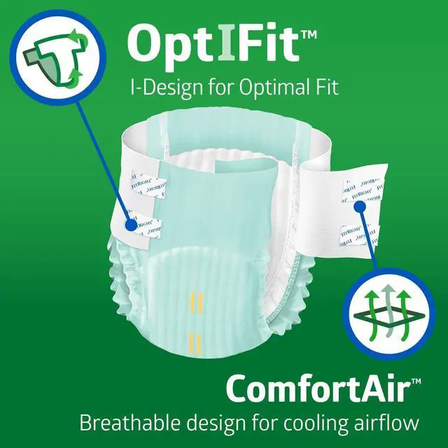 Alt view image 2 of 5 - Ultra Adult Diapers, Disposable Incontinence Briefs, Leak-Proof Diaper, Absorbent Briefs for Men and Women, Maximum Protection, 2XL, 60 70 in, 20 Briefs per Bag