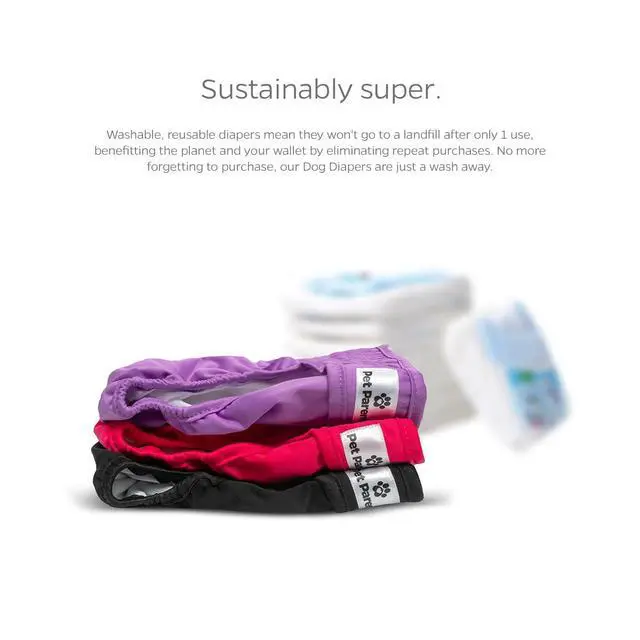 Alt view image 6 of 7 - Washable Dog Diapers (3pack) + Extendrs® of Durable Doggie Diapers, Premium Dog Diapers Female (Large, Princess)