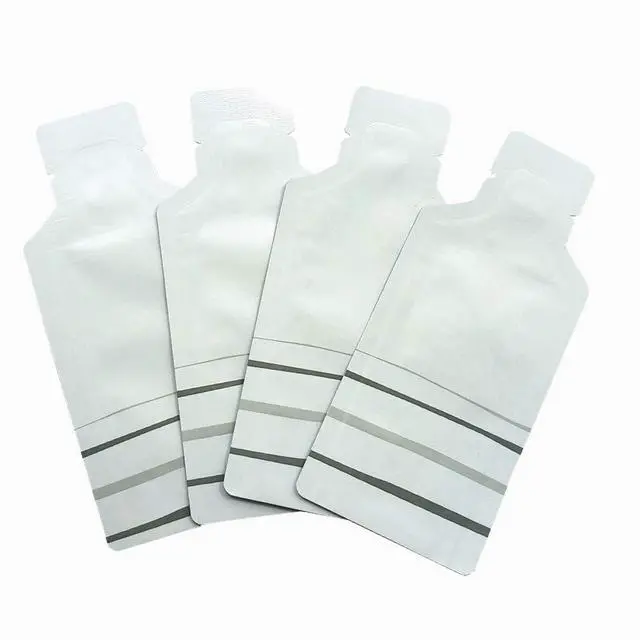 Alt view image 6 of 7 - 100 Pack 1.97x4.3inch White Heat Seal Sample Mylar Packets for Travel | Empty Disposable Bags, for Portable Toiletries, Liquid Shampoo Container, Single Serving Coffee Powder Condiments Storage