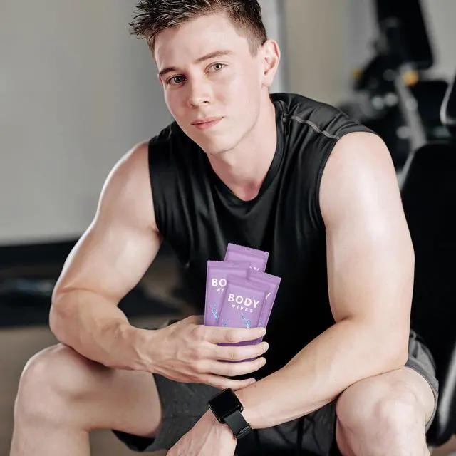 Alt view image 6 of 7 - 300 Pcs Large Body Wipes Bulk Deodorant Travel Size for Homeless Care Package Supplies Individually Wrapped Adults Bathing No Rinse Wet Wipes Men Women Hygiene Items(7.09" X 9.84",Purple)