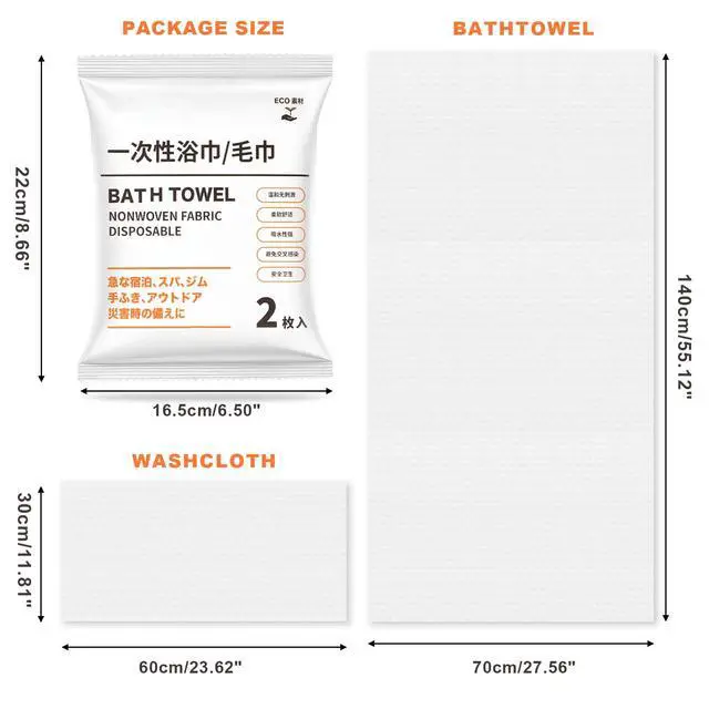 Alt view image 2 of 7 - 6-Pcs (3-Packs) Disposable Bath Towel& Wash Towel Set, Travel Cleaning kit - Thickening, Portable, Individual-Packing, Ultra Absorbent & Compact for Travel/Emergency/Camping/Sports