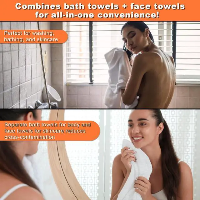 Alt view image 3 of 7 - 6-Pcs (3-Packs) Disposable Bath Towel& Wash Towel Set, Travel Cleaning kit - Thickening, Portable, Individual-Packing, Ultra Absorbent & Compact for Travel/Emergency/Camping/Sports