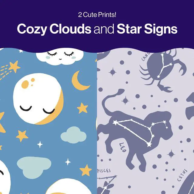 Alt view image 5 of 7 - Comfort Dry Overnight Diapers, Up to 12 Hours Protection, Hypoallergenic, Cozy Cloud + Star Signs, Club Box Size 5 (27+ lbs), 40 Count