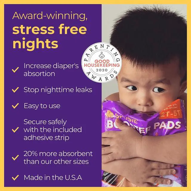 Alt view image 4 of 5 - Sposie Diaper Booster Pads | Stop Leaks in Baby Overnight, Nighttime Diapers | Disposable Toddler Training Underwear Girls & Boys | Adhesive Diaper Pad | 84 Count (Pack of 1)