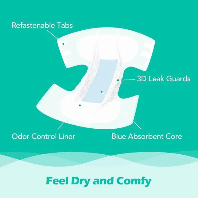 Alt view image 4 of 7 - TrustPlus Adult Diapers with Maximum Absorbency, Unisex Disposable Incontinence Briefs with Tabs for Men and Women, Odor Control, XLarge, 15 Count