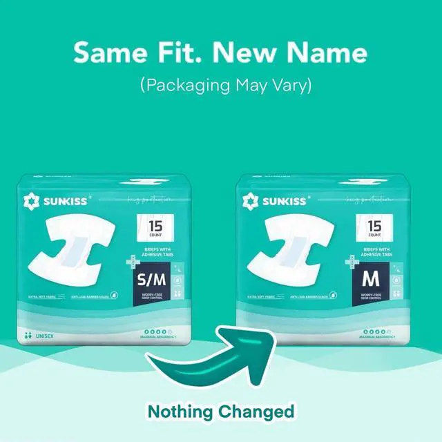 Alt view image 2 of 7 - TrustPlus Adult Diapers with Maximum Absorbency, Unisex Disposable Incontinence Briefs with Tabs for Men and Women, Odor Control, Medium, Previously S/M, 15 Count