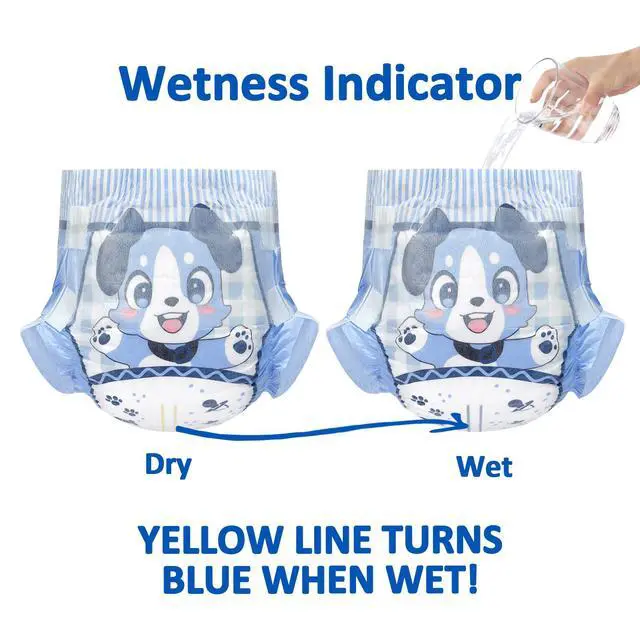 Alt view image 3 of 6 - Adjustable Hook-and-Loop Fastener Closure Adult Printed Cloth Back Diaper 10 Pieces - Little Blue BabyFur (Medium 28"-38")