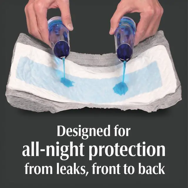 Alt view image 6 of 7 - Night Defense Adult Diapers, Incontinence Underwear for Men, Disposable, Overnight, Small/Medium, Grey, 16 Count, Packaging May Vary