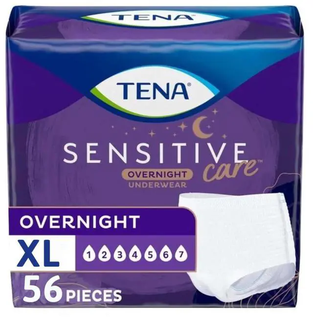 Main image of Sensitive Care Overnight Incontinence Underwear Women, XL 39-52in 56ct