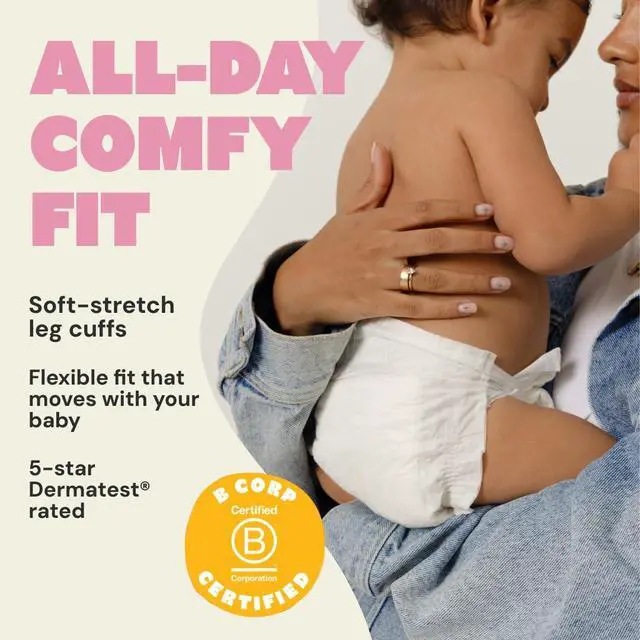 Alt view image 5 of 7 - Baby Diapers Size 3 (28 Count) - Plant Based Disposable Diapers for Day and Overnight Premium Leak Protection, Skin-Friendly Comfort with Soft Size 3 Diapers (16-28 lbs)