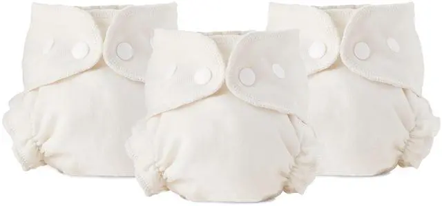 Main image of Cloth Diaper Inner - Organic Cotton Fitted Diaper- Soft, Ultra-Absorbant, Trim-Fitting Layer to Pair with Waterproof Outer for Blowout-Proof Diapering - 3-Pack, Size 2 (18-35lbs)