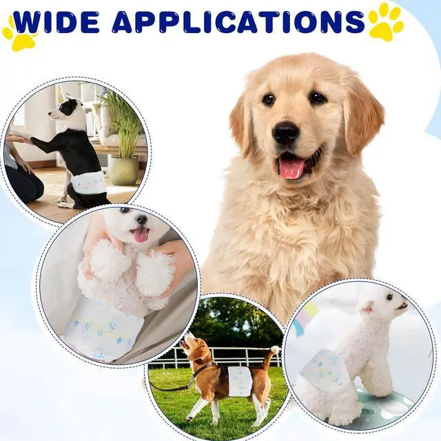 Alt view image 6 of 6 - 50 Count Disposable Male Dog Diapers, Male Dog Wraps,Super Absorbent Leak-Proof Fit (Small)