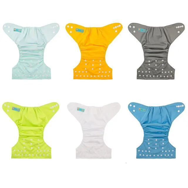 Alt view image 2 of 7 - Baby Cloth Diaper 6 Pack with 12 Inserts One Size Cloth Diaper Covers Adjustable Washable Reusable for Baby Girls and Boys