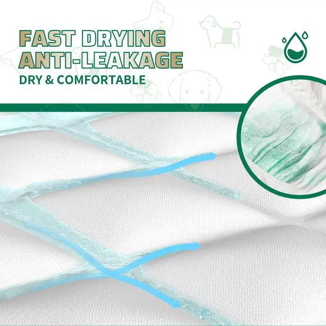 Alt view image 5 of 7 - Dog Diapers Male Small 50 Ct, Male Dog Diapers Disposable with Wetness Indicator, Adjustable Puppy Diapers Male, Flashdry Gel Technology, Male Dog Wraps for Incontinence & Marking