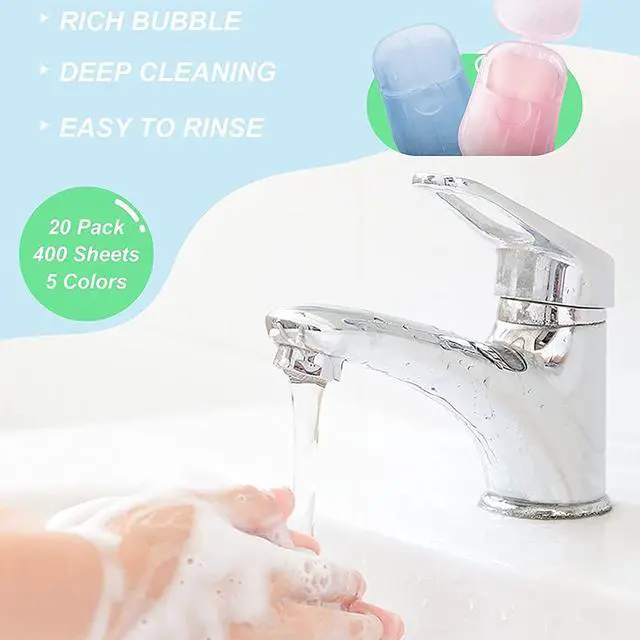 Alt view image 5 of 7 - 20 Pack (400 Sheets)Portable and Disposable Foaming Hand and Body Wash, Scented and Convenient, Get Clean on the Go with our Portable Foaming Hand and Body Wash, Convenient and Disposable Foaming Wash