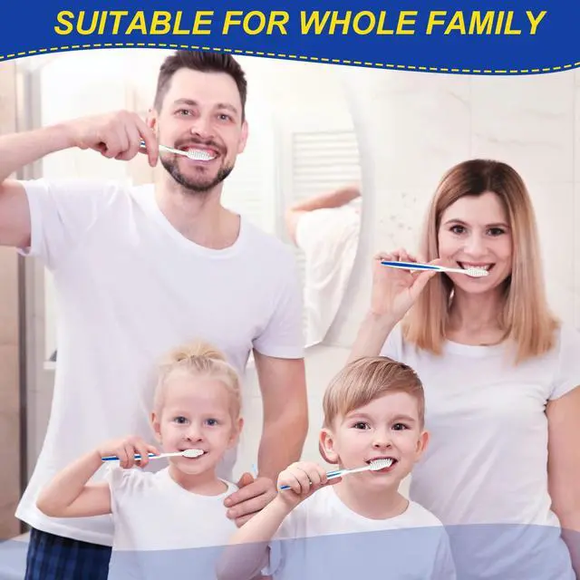 Alt view image 3 of 7 - 100 Pcs Individually Wrapped Toothbrush Bulk Disposable Travel Toothbrushes Soft Bristle Tooth Brush Single Pack for Camping Adults Kids Hotels Guest Toiletries (Blue)