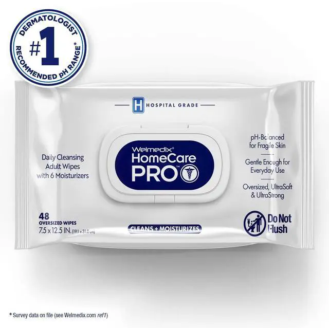 Alt view image 2 of 7 - Adult Bathing Wipes - Oversized No Rinse Bath Wipes with Moisturizers, Hospital Grade Daily Cleansing Disposable Washcloths for Adults, Rinse Free for Fragile Skin, XL 7.5 x 12.5 - 48 Count