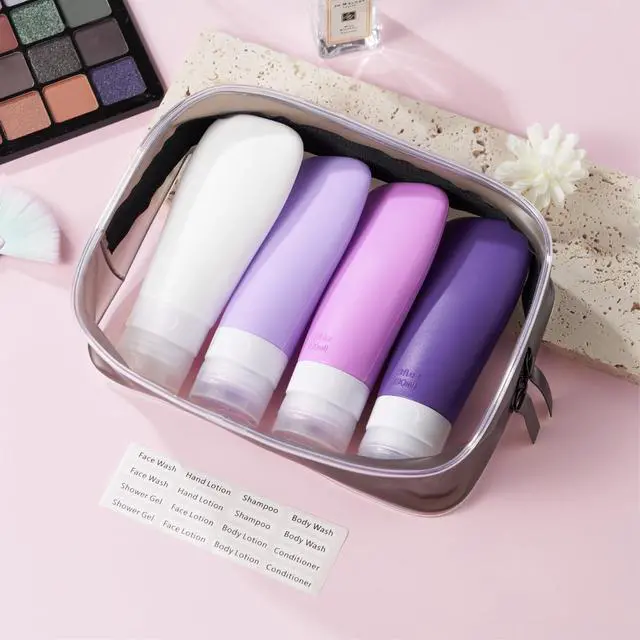 Alt view image 7 of 7 - Travel Bottles for Toiletries, TSA Approved 3oz Travel Size Toiletries, Leak Proof Travel Containers for Toiletries, BPA Free Refillable Airplane Essentials for Shampoo Lotion Body Wash