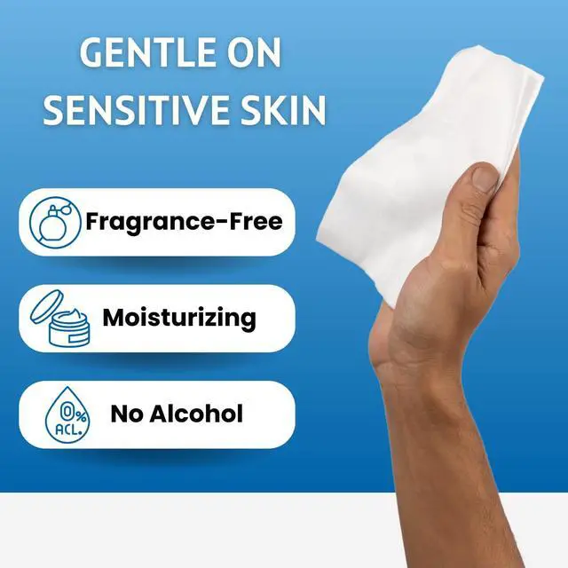 Alt view image 6 of 7 - Extra Large Adult Wipes - Elderly, Incontinence - (288) Body Wet Wipes for Adults, Bathing, No Rinse - Cleansing Bath Wipe, Shower - Disposable Washcloths, Aloe, Unscented - 9"x12", 6 Packs of 48