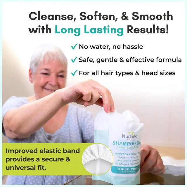 Alt view image 2 of 7 - No Water Rinse Free Shampoo Cap Microwavable Hair Wash Caps Shower