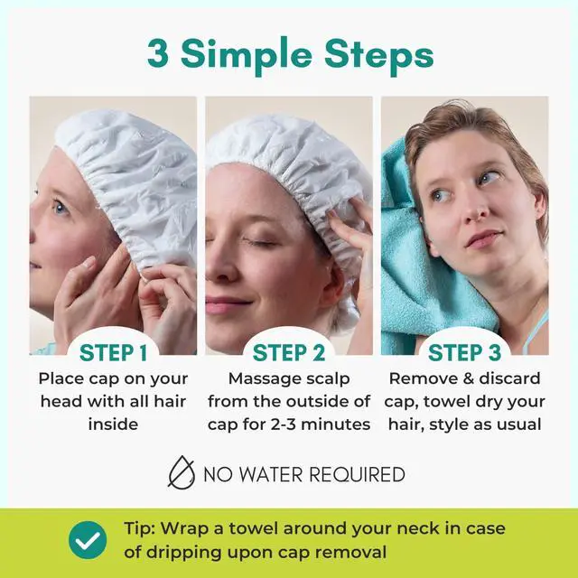Alt view image 7 of 7 - No Water Rinse Free Shampoo Cap Microwavable Hair Wash Caps Shower