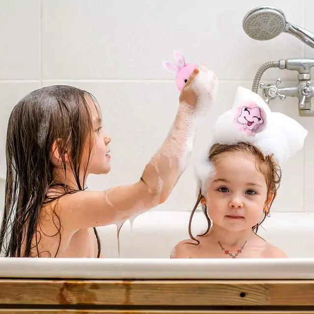 Alt view image 6 of 6 - 8 Pack Loofah for Kids, Cute Cartoon Toddler Loofah Bath Sponges, Animal Mesh Kids Loofa Pouf Body Scrubber Shower Balls Washcloths for Baby Boys Girls Children Adults Washing Exfoliating Gifts