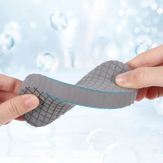 Alt view image 5 of 7 - Exfoliating Bath Sponge, 4 Pcs Soft Exfoliating Bath Sponges for All Skin Types Gentle Skin Friendly and Reusable Body Scrubber Dead Skins Remover for Adults Men Women