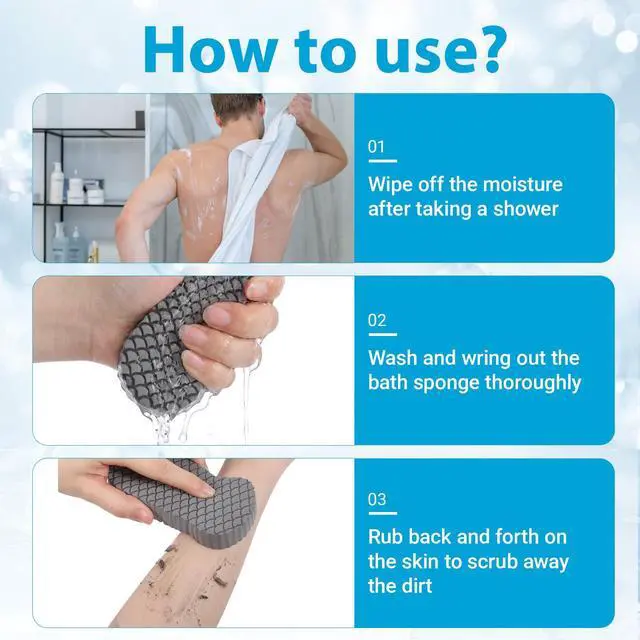 Alt view image 7 of 7 - Exfoliating Bath Sponge, 4 Pcs Soft Exfoliating Bath Sponges for All Skin Types Gentle Skin Friendly and Reusable Body Scrubber Dead Skins Remover for Adults Men Women
