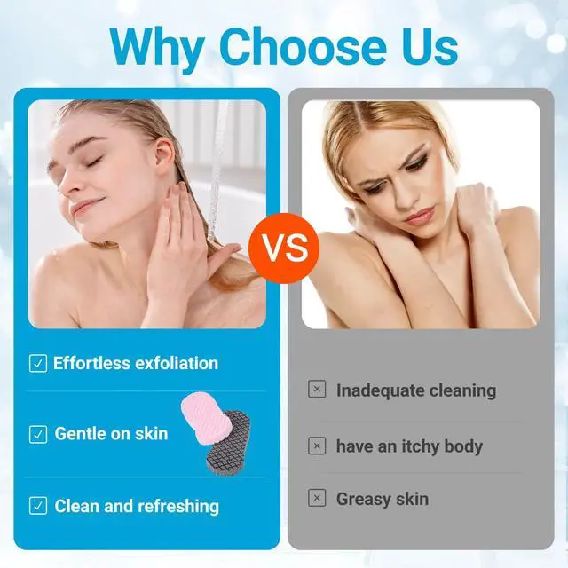 Alt view image 6 of 7 - Exfoliating Bath Sponge, 4 Pcs Soft Exfoliating Bath Sponges for All Skin Types Gentle Skin Friendly and Reusable Body Scrubber Dead Skins Remover for Adults Men Women