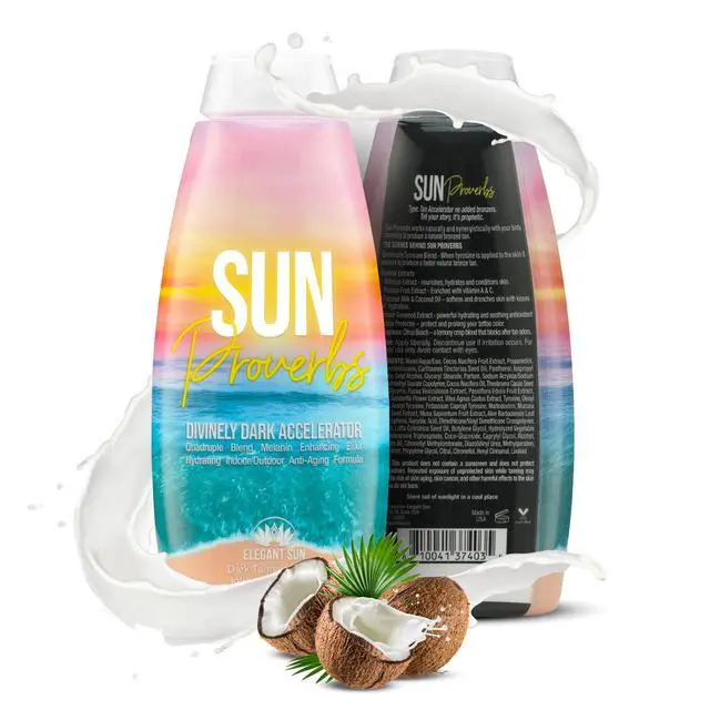 Alt view image 2 of 7 - Sun Proverbs, Tanning Bed Lotion, Dark Tan Accelerator, Indoor Outdoor Sun Bathing White Lotion without DHA, Bronzer-Free, Natural Bronzing for Men or Women by Elegant Sun