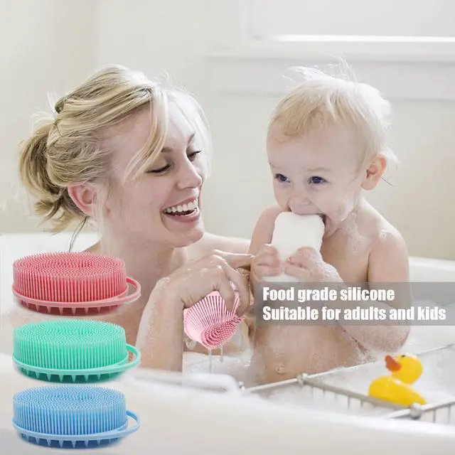 Alt view image 4 of 7 - Soft Exfoliating Body Bath Shower Scrubber - Silicone Body Brush, 3 Pack for Kids and Adults with All Kinds of Skin