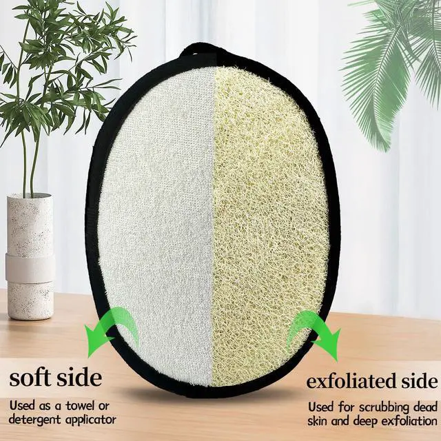 Alt view image 3 of 7 - Natural Loofah Sponge (2 Pack),Large 7"x5.1"Shower Loofah Sponge Exfoliating Body Scrubber for Women and Men,Natural Materials are Easily Biodegradable and Bath Exfoliation Doesn't Hurt The Skin