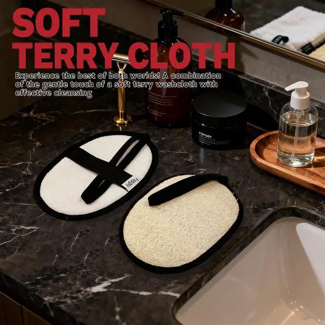 Alt view image 6 of 7 - Natural Loofah Sponge (2 Pack),Large 7"x5.1"Shower Loofah Sponge Exfoliating Body Scrubber for Women and Men,Natural Materials are Easily Biodegradable and Bath Exfoliation Doesn't Hurt The Skin