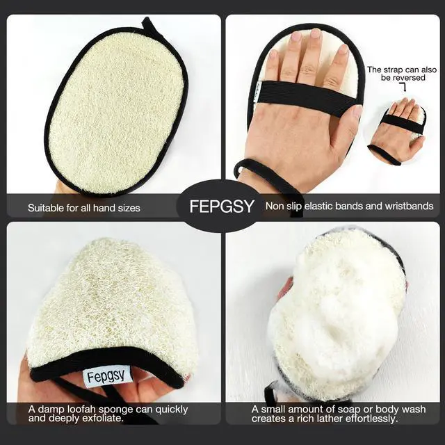 Alt view image 7 of 7 - Natural Loofah Sponge (2 Pack),Large 7"x5.1"Shower Loofah Sponge Exfoliating Body Scrubber for Women and Men,Natural Materials are Easily Biodegradable and Bath Exfoliation Doesn't Hurt The Skin