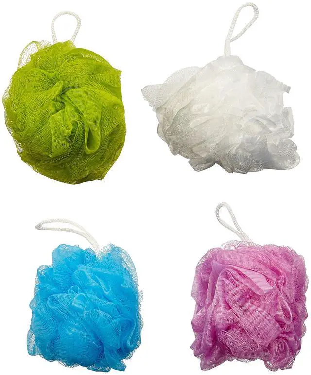 Main image of Mesh Bath Pouf Sponge 4 Pack